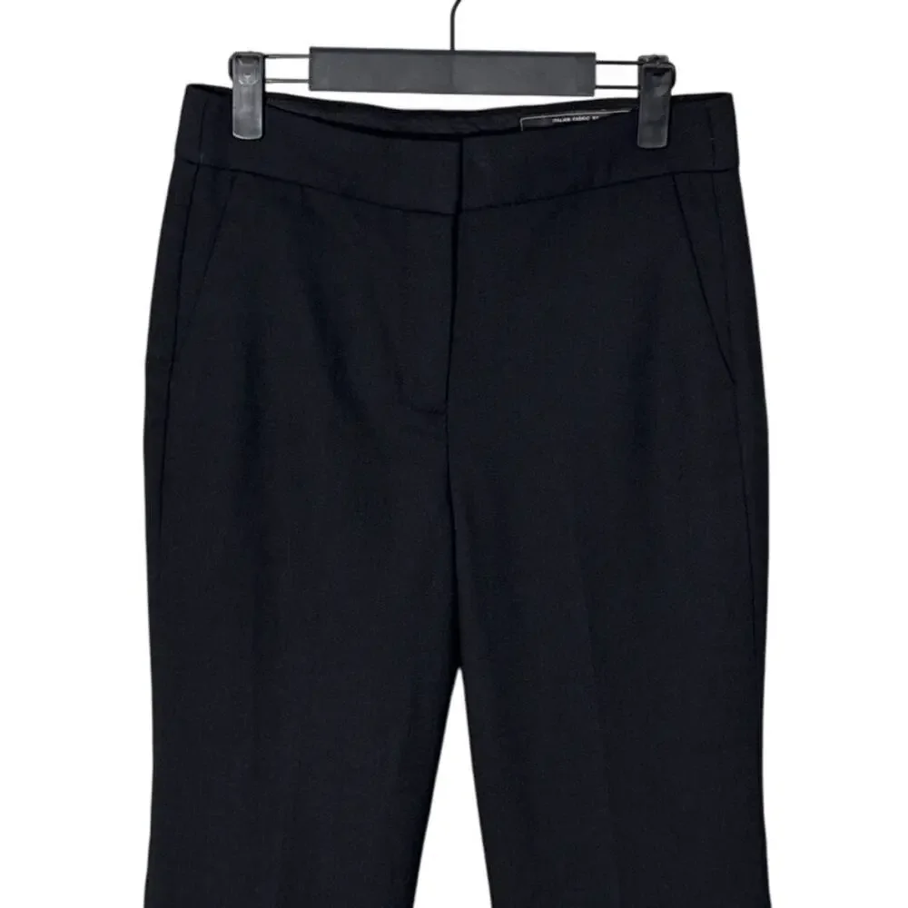 J. Crew Willa Cropped Flare Pant in Italian City Wool Blend Black Size 4‎